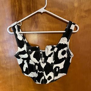 Cow print bustier/crop top
